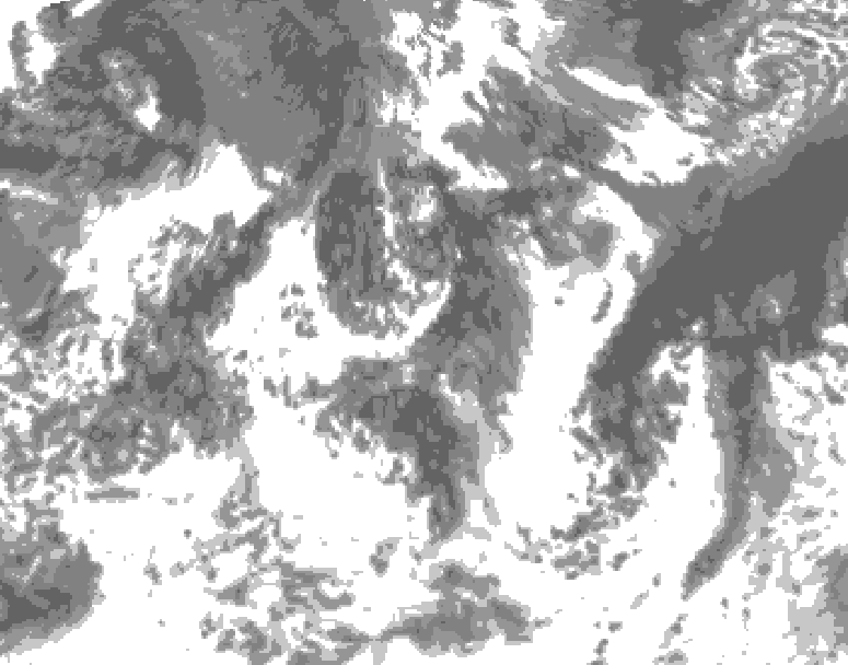 GDPS total cloud 216 hour forecast chart for Canada based on 2026/08/17 0000Z data