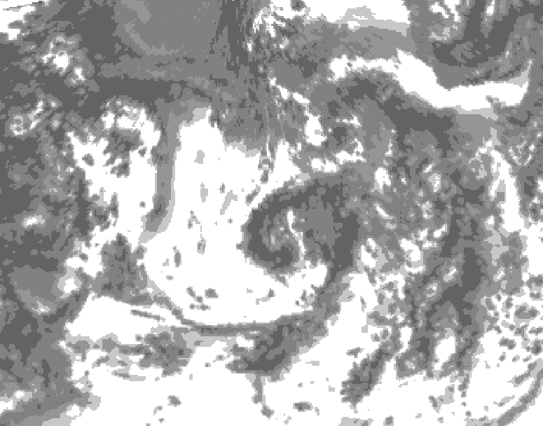 GDPS total cloud 024 hour forecast chart for Canada based on 2026/08/17 1200Z data