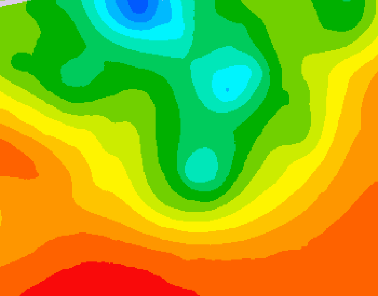 GDPS 500 millibar geopotential height 012 hour forecast chart for Canada based on 2026/08/18 0000Z data