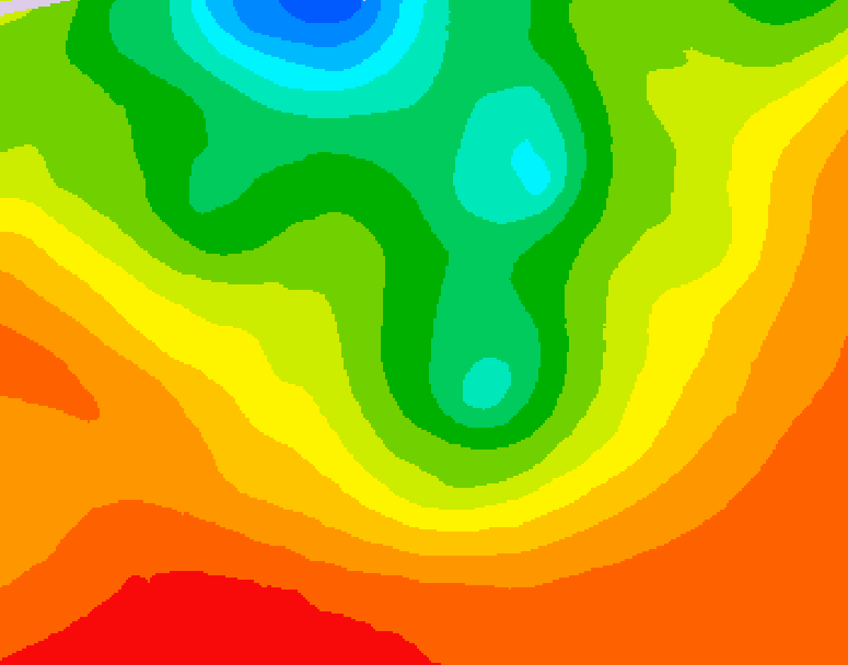 GDPS 500 millibar geopotential height 024 hour forecast chart for Canada based on 2026/08/18 0000Z data