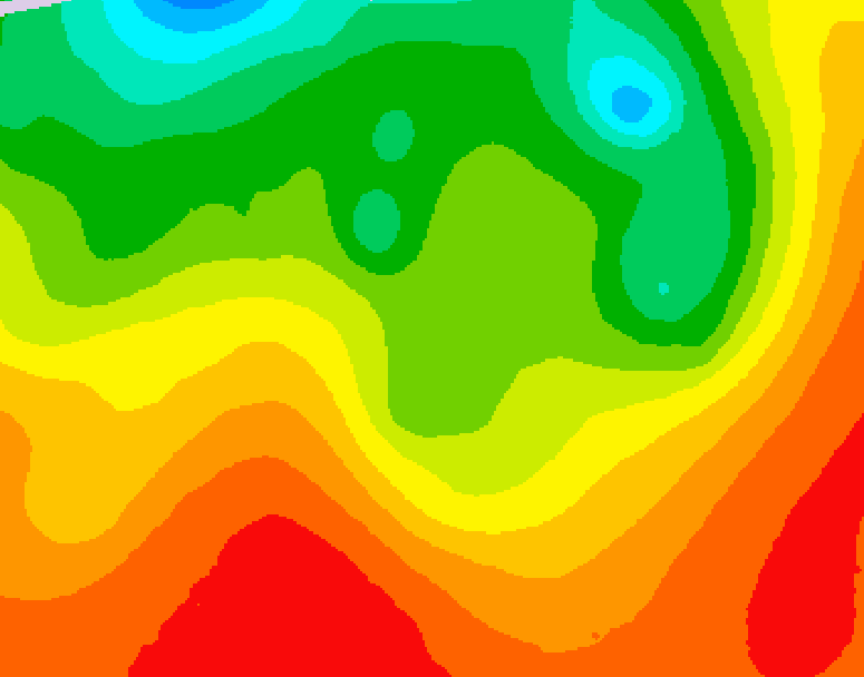GDPS 500 millibar geopotential height 102 hour forecast chart for Canada based on 2026/08/18 0000Z data