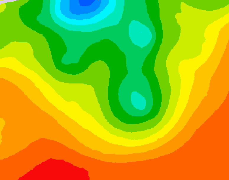GDPS 500 millibar geopotential height 024 hour forecast chart for Canada based on 2026/08/18 1200Z data