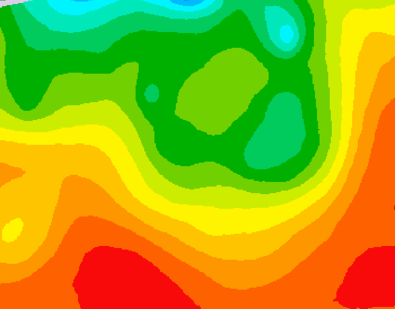GDPS 500 millibar geopotential height 072 hour forecast chart for Canada based on 2026/08/18 1200Z data