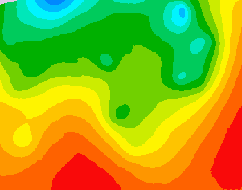 GDPS 500 millibar geopotential height 096 hour forecast chart for Canada based on 2026/08/18 1200Z data