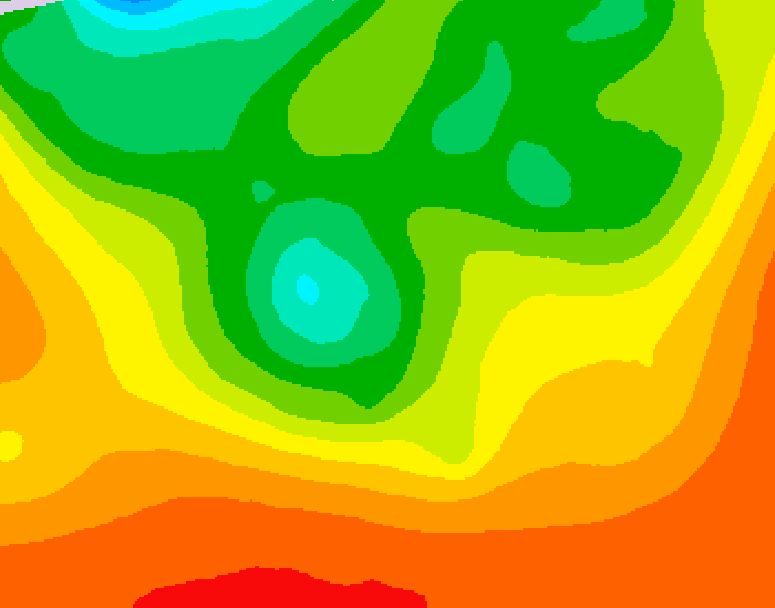 GDPS 500 millibar geopotential height 222 hour forecast chart for Canada based on 2026/08/18 1200Z data
