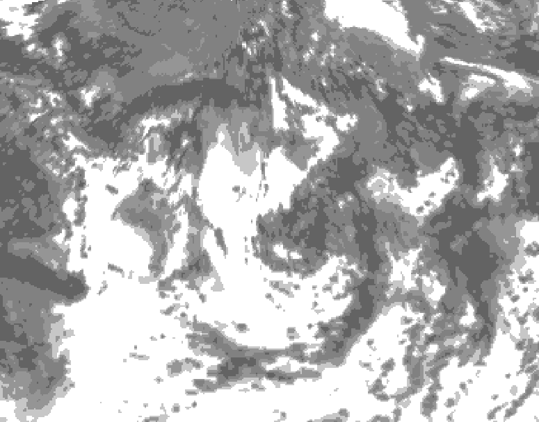 GDPS total cloud 030 hour forecast chart for Canada based on 2026/08/18 0000Z data