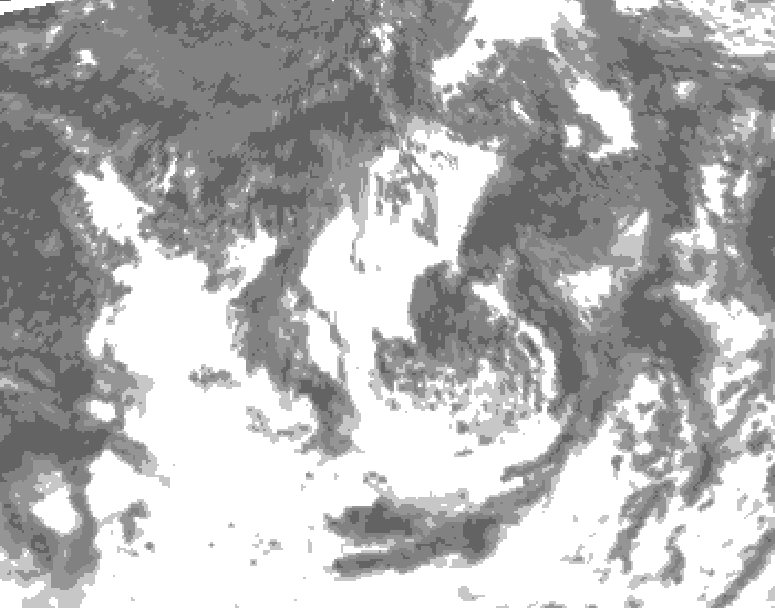 GDPS total cloud 042 hour forecast chart for Canada based on 2026/08/18 0000Z data
