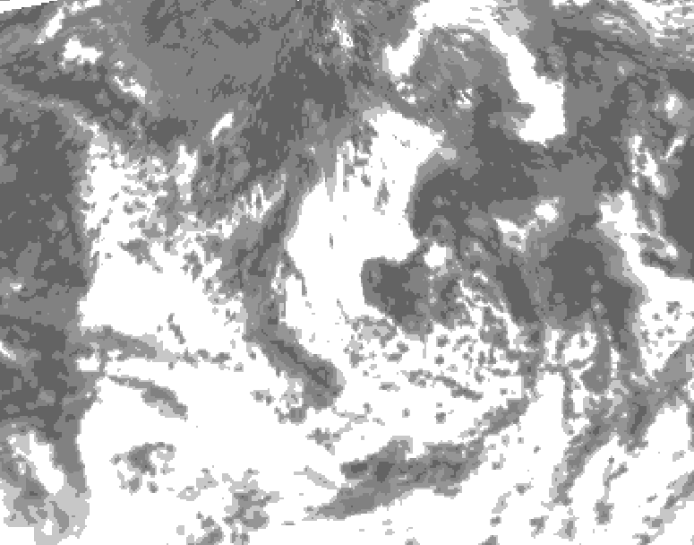 GDPS total cloud 048 hour forecast chart for Canada based on 2026/08/18 0000Z data