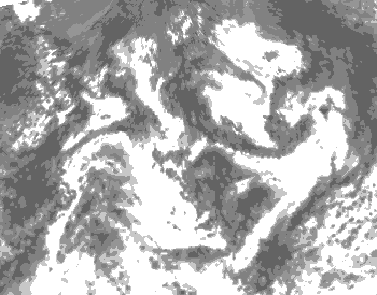 GDPS total cloud 108 hour forecast chart for Canada based on 2026/08/18 0000Z data