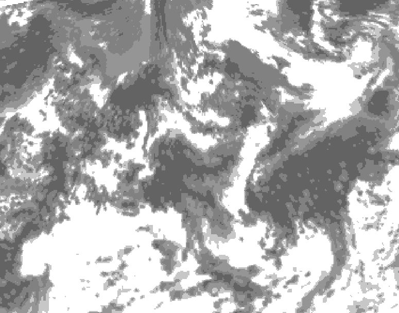 GDPS total cloud 156 hour forecast chart for Canada based on 2026/08/18 0000Z data