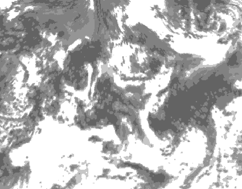 GDPS total cloud 162 hour forecast chart for Canada based on 2026/08/18 0000Z data