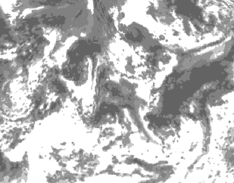 GDPS total cloud 168 hour forecast chart for Canada based on 2026/08/18 0000Z data