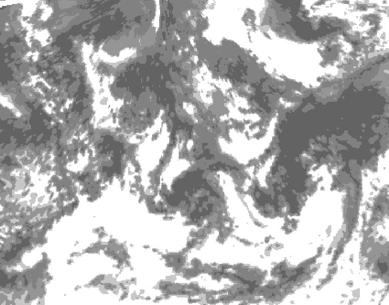 GDPS total cloud 180 hour forecast chart for Canada based on 2026/08/18 0000Z data