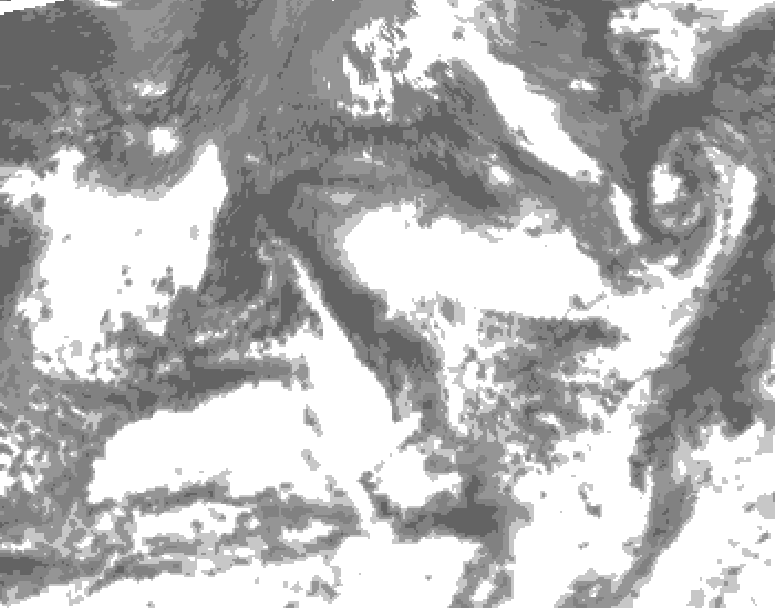 GDPS total cloud 234 hour forecast chart for Canada based on 2026/08/18 0000Z data