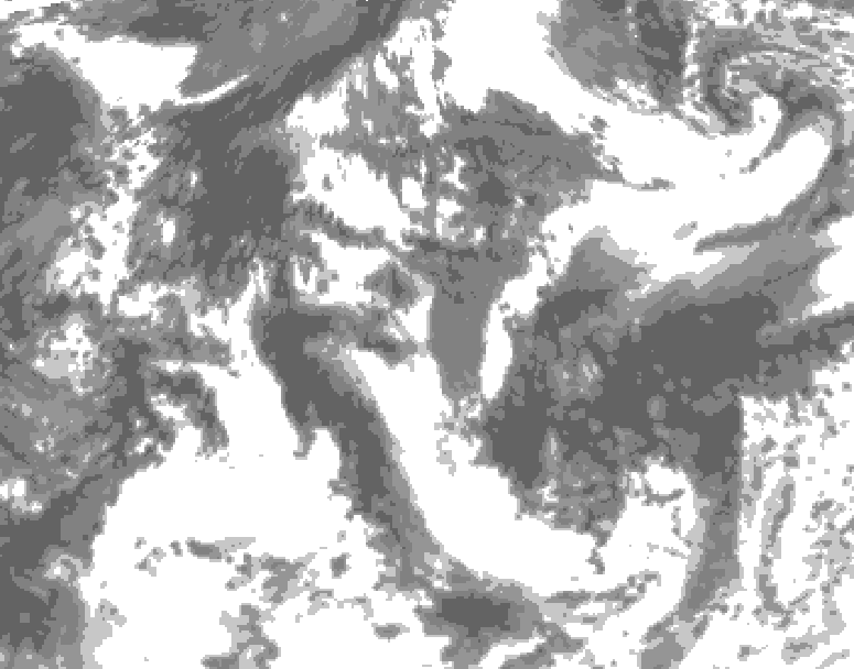 GDPS total cloud 144 hour forecast chart for Canada based on 2026/08/18 1200Z data