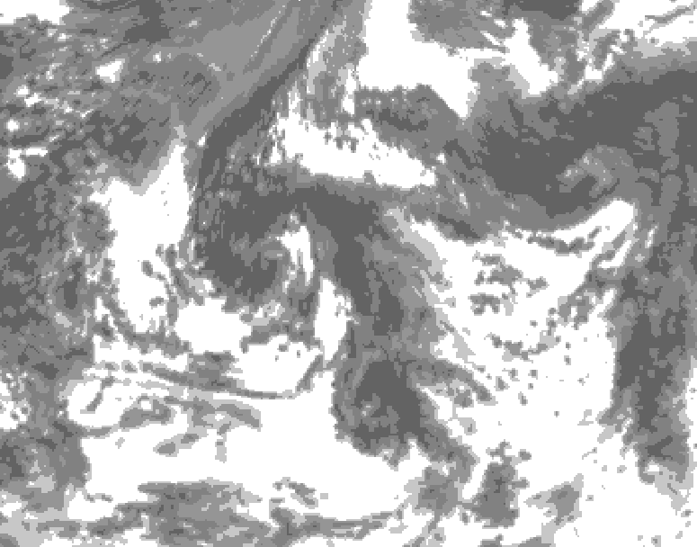 GDPS total cloud 216 hour forecast chart for Canada based on 2026/08/18 1200Z data
