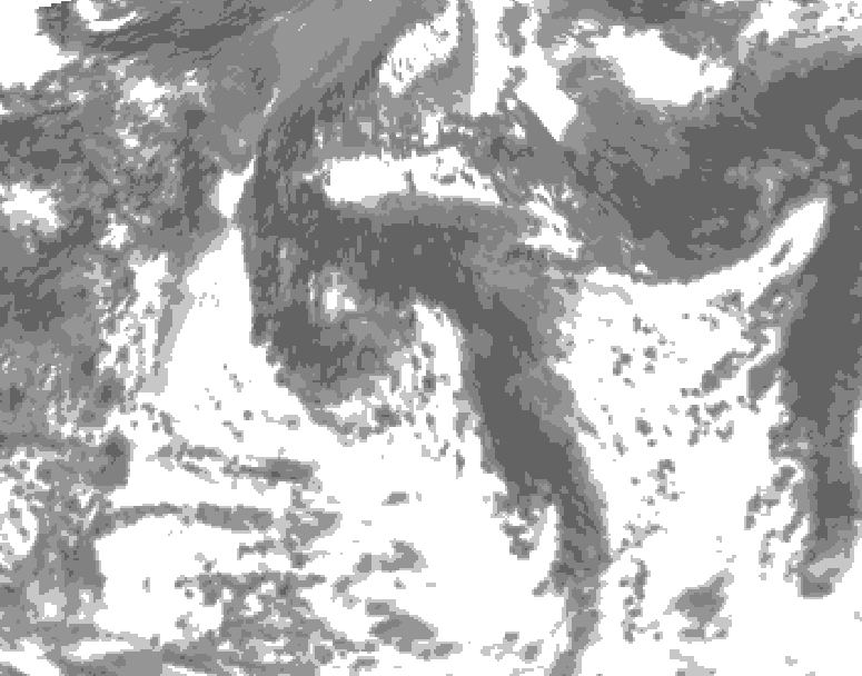GDPS total cloud 228 hour forecast chart for Canada based on 2026/08/18 1200Z data