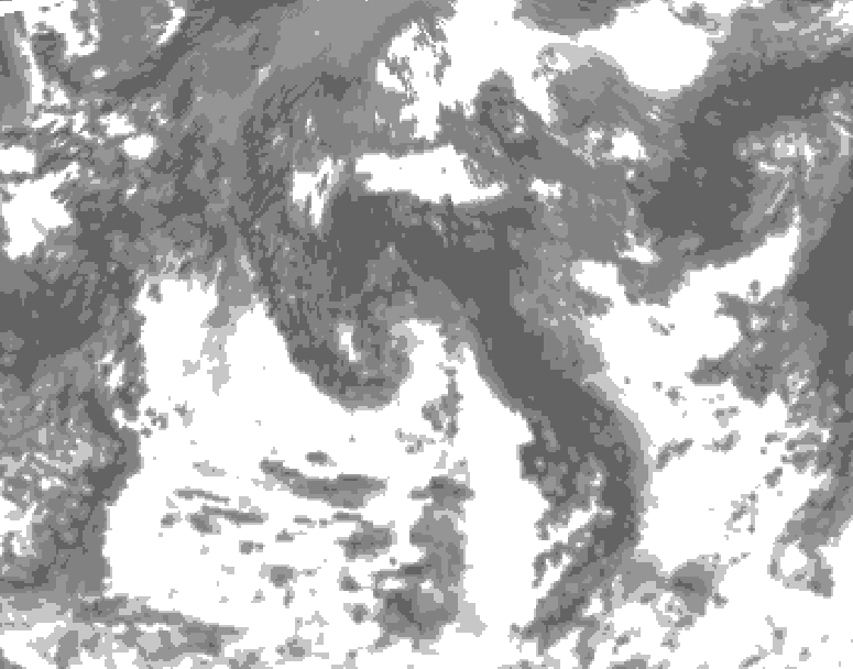 GDPS total cloud 240 hour forecast chart for Canada based on 2026/08/18 1200Z data