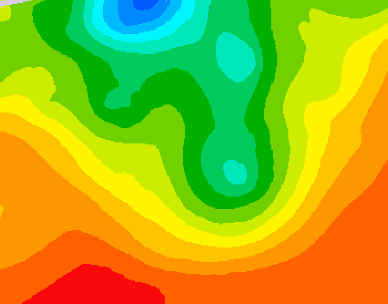 GDPS 500 millibar geopotential height 012 hour forecast chart for Canada based on 2026/08/19 0000Z data