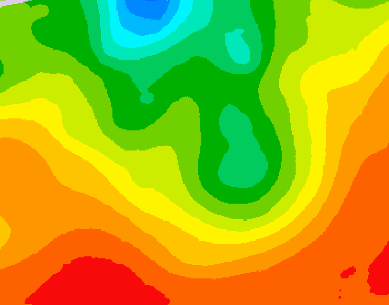 GDPS 500 millibar geopotential height 024 hour forecast chart for Canada based on 2026/08/19 0000Z data