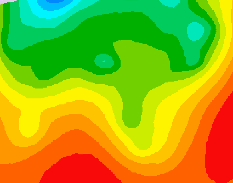 GDPS 500 millibar geopotential height 096 hour forecast chart for Canada based on 2026/08/19 0000Z data