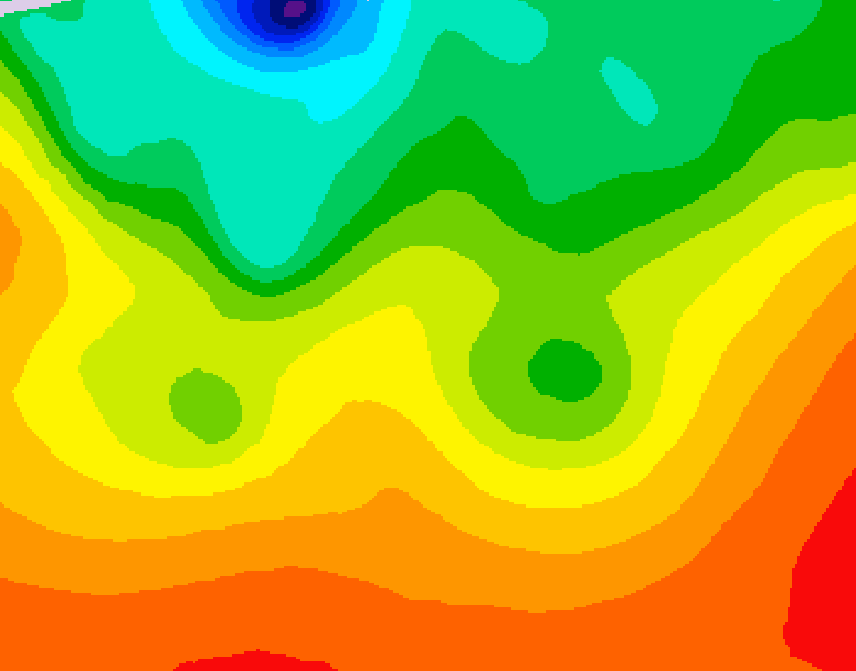 GDPS 500 millibar geopotential height 222 hour forecast chart for Canada based on 2026/08/19 1200Z data