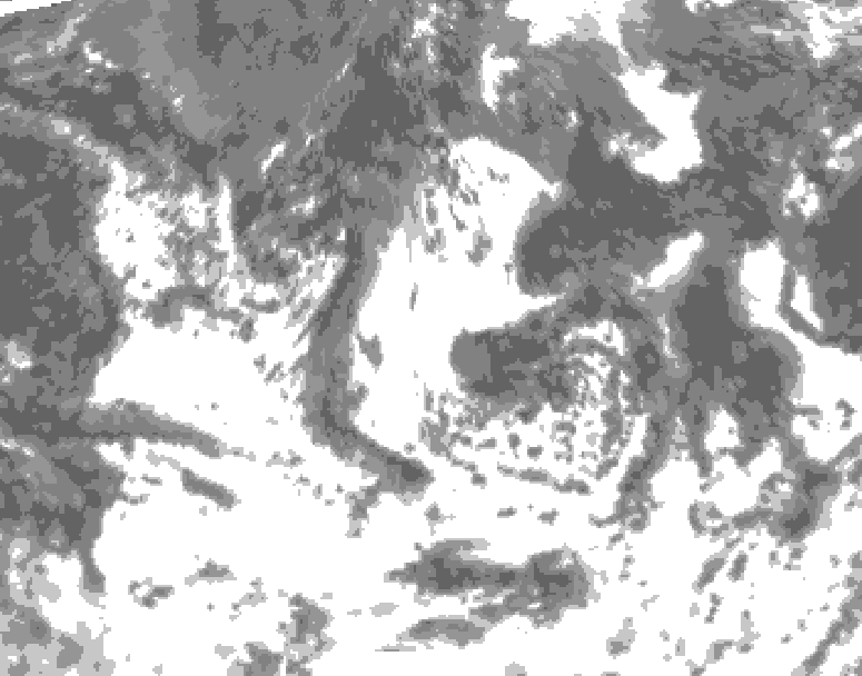 GDPS total cloud 024 hour forecast chart for Canada based on 2026/08/19 0000Z data