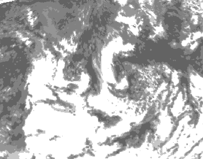 GDPS total cloud 042 hour forecast chart for Canada based on 2026/08/19 0000Z data