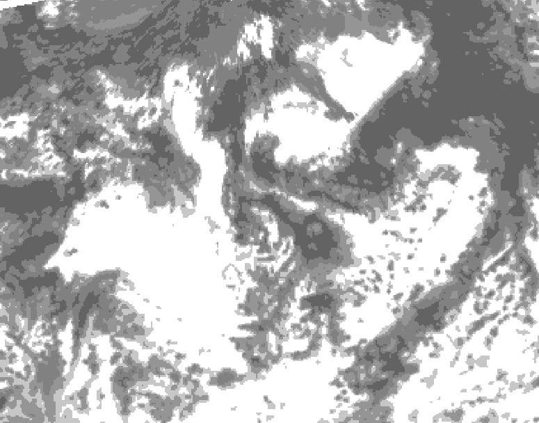 GDPS total cloud 072 hour forecast chart for Canada based on 2026/08/19 0000Z data