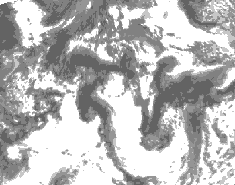 GDPS total cloud 138 hour forecast chart for Canada based on 2026/08/19 0000Z data
