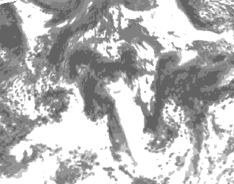 GDPS total cloud 144 hour forecast chart for Canada based on 2026/08/19 0000Z data