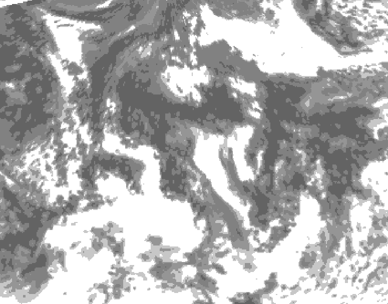 GDPS total cloud 156 hour forecast chart for Canada based on 2026/08/19 0000Z data