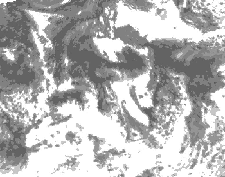 GDPS total cloud 162 hour forecast chart for Canada based on 2026/08/19 0000Z data