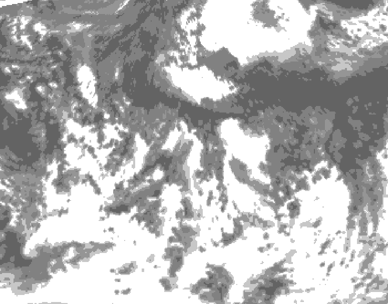 GDPS total cloud 180 hour forecast chart for Canada based on 2026/08/19 0000Z data