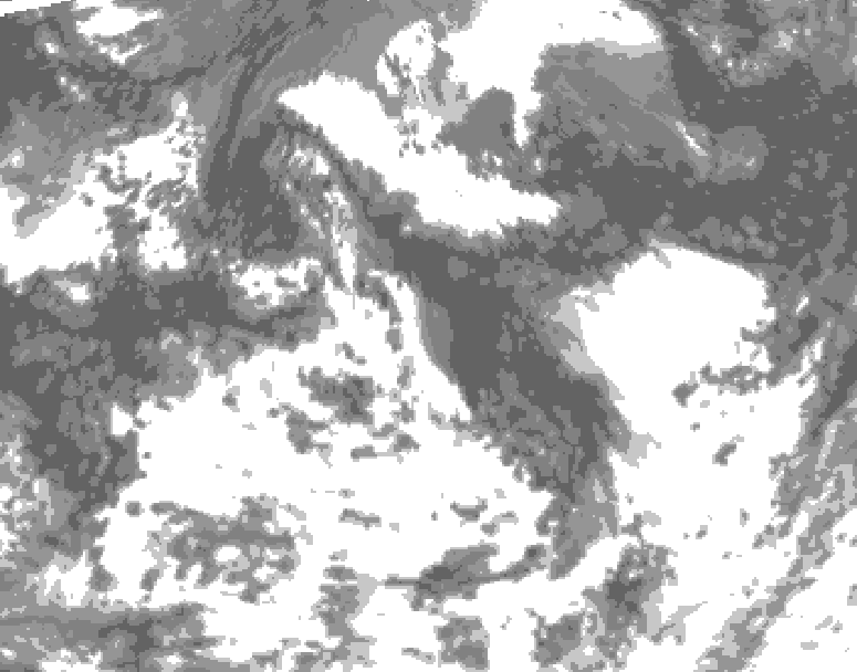 GDPS total cloud 222 hour forecast chart for Canada based on 2026/08/19 0000Z data