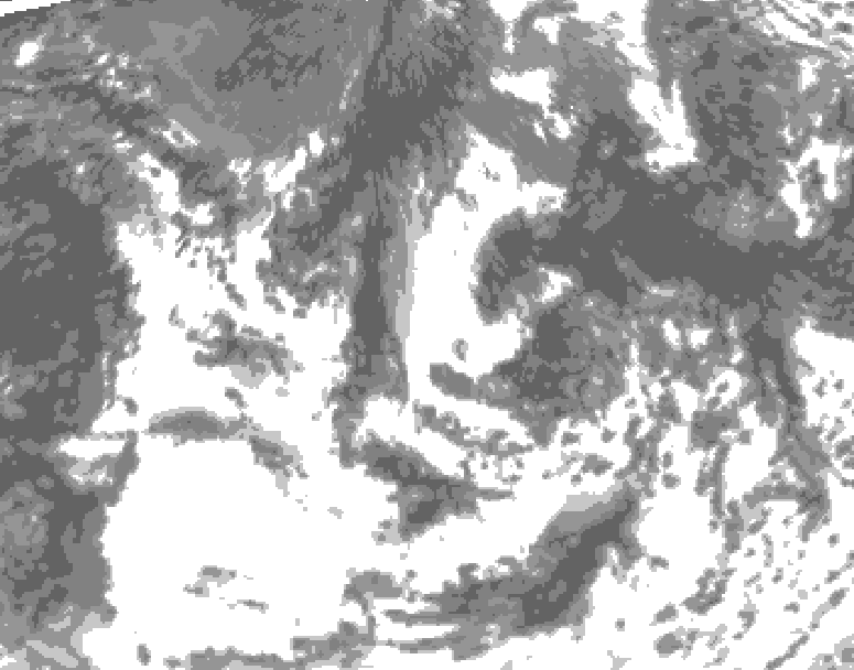 GDPS total cloud 024 hour forecast chart for Canada based on 2026/08/19 1200Z data