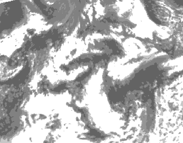 GDPS total cloud 120 hour forecast chart for Canada based on 2026/08/19 1200Z data