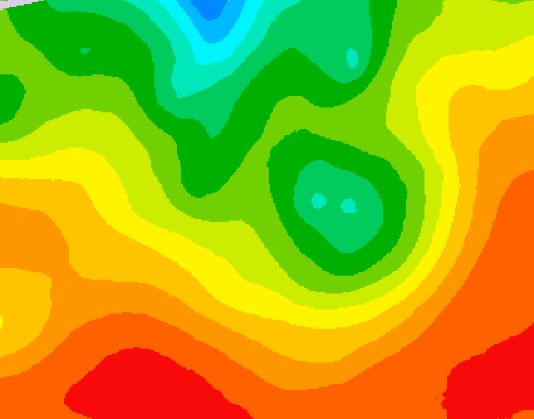 GDPS 500 millibar geopotential height 012 hour forecast chart for Canada based on 2026/08/20 0000Z data