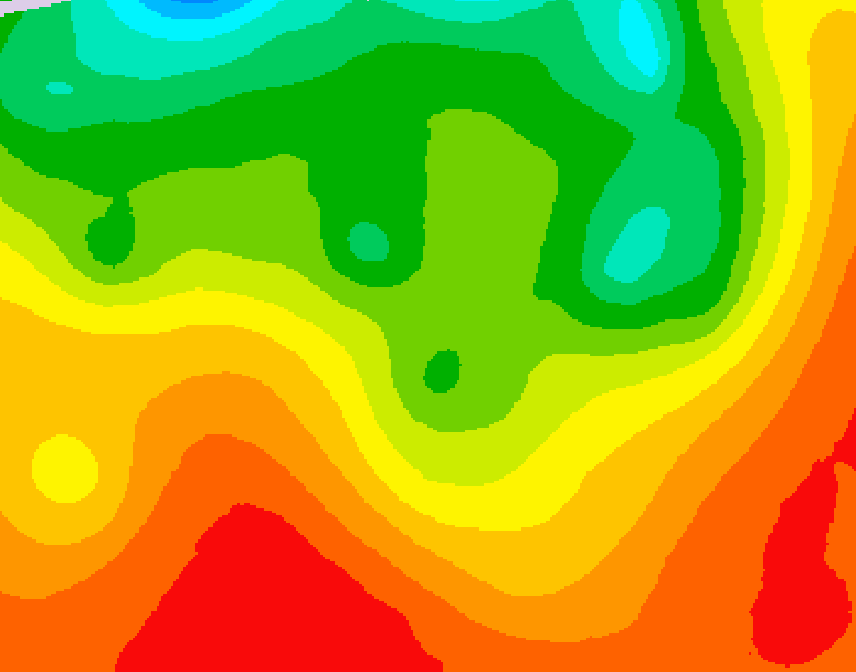 GDPS 500 millibar geopotential height 054 hour forecast chart for Canada based on 2026/08/20 0000Z data