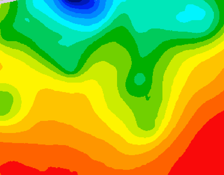 GDPS 500 millibar geopotential height 222 hour forecast chart for Canada based on 2026/08/20 0000Z data