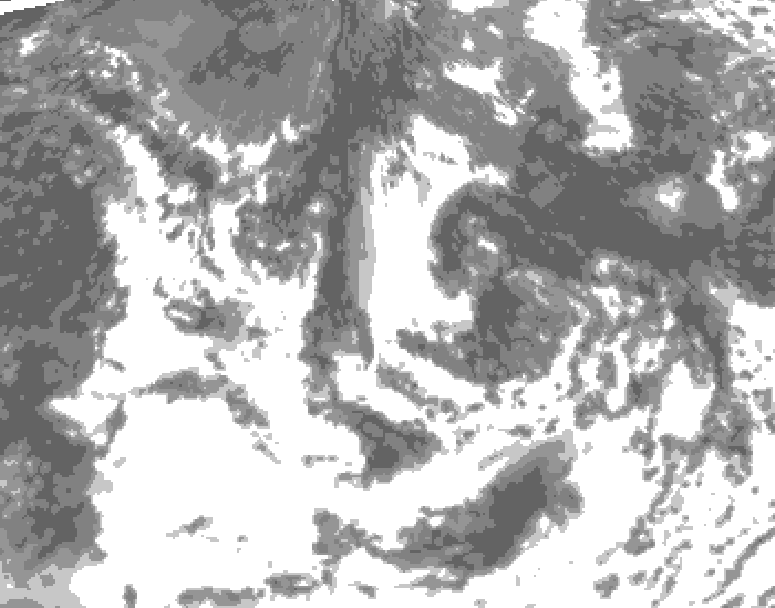 GDPS total cloud 012 hour forecast chart for Canada based on 2026/08/20 0000Z data