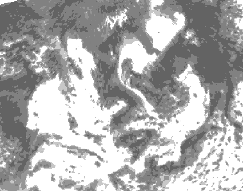 GDPS total cloud 036 hour forecast chart for Canada based on 2026/08/20 0000Z data