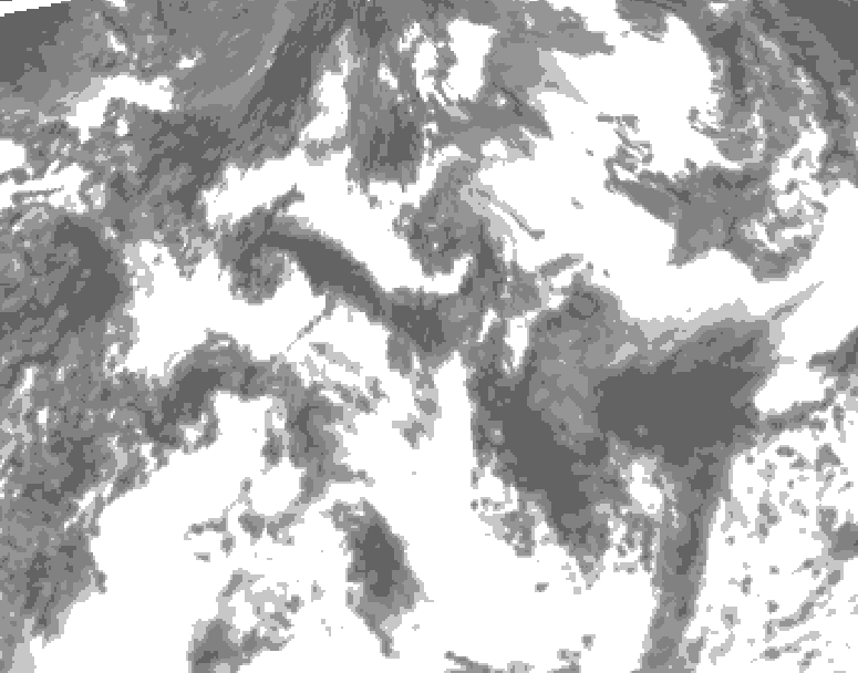 GDPS total cloud 090 hour forecast chart for Canada based on 2026/08/20 0000Z data