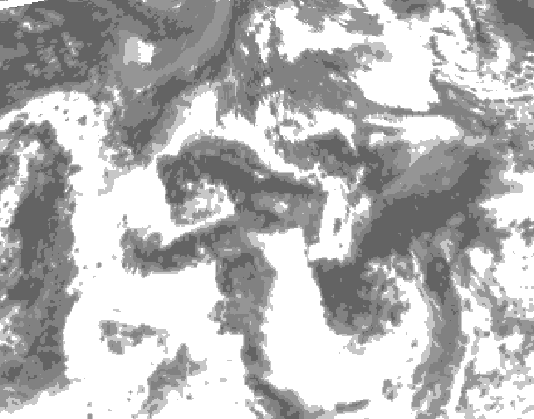 GDPS total cloud 114 hour forecast chart for Canada based on 2026/08/20 0000Z data