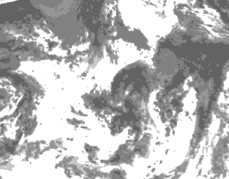 GDPS total cloud 156 hour forecast chart for Canada based on 2026/08/20 0000Z data