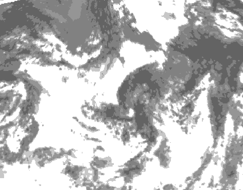 GDPS total cloud 162 hour forecast chart for Canada based on 2026/08/20 0000Z data