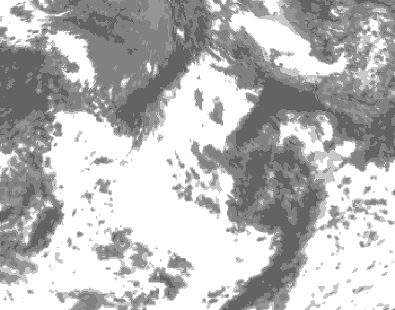GDPS total cloud 222 hour forecast chart for Canada based on 2026/08/20 0000Z data