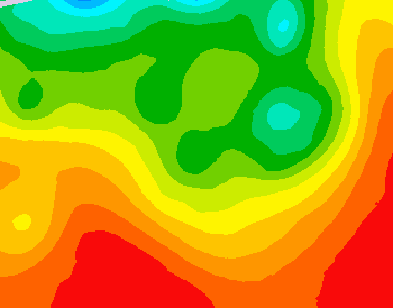GDPS 500 millibar geopotential height 018 hour forecast chart for Canada based on 2026/08/21 0000Z data