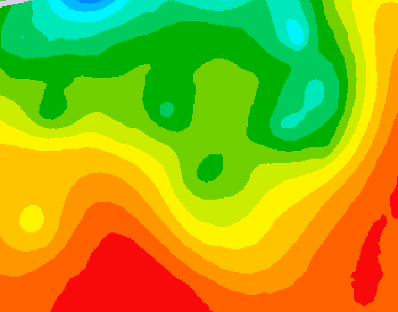GDPS 500 millibar geopotential height 030 hour forecast chart for Canada based on 2026/08/21 0000Z data
