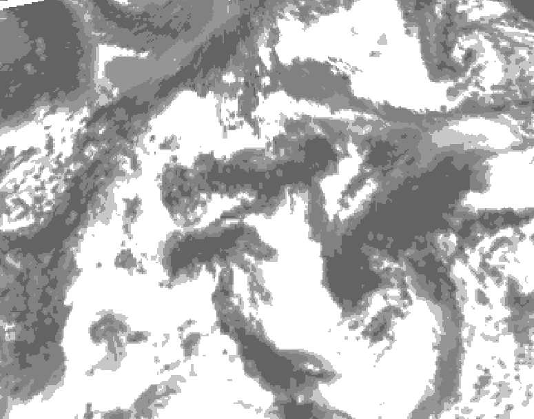 GDPS total cloud 090 hour forecast chart for Canada based on 2026/08/21 0000Z data